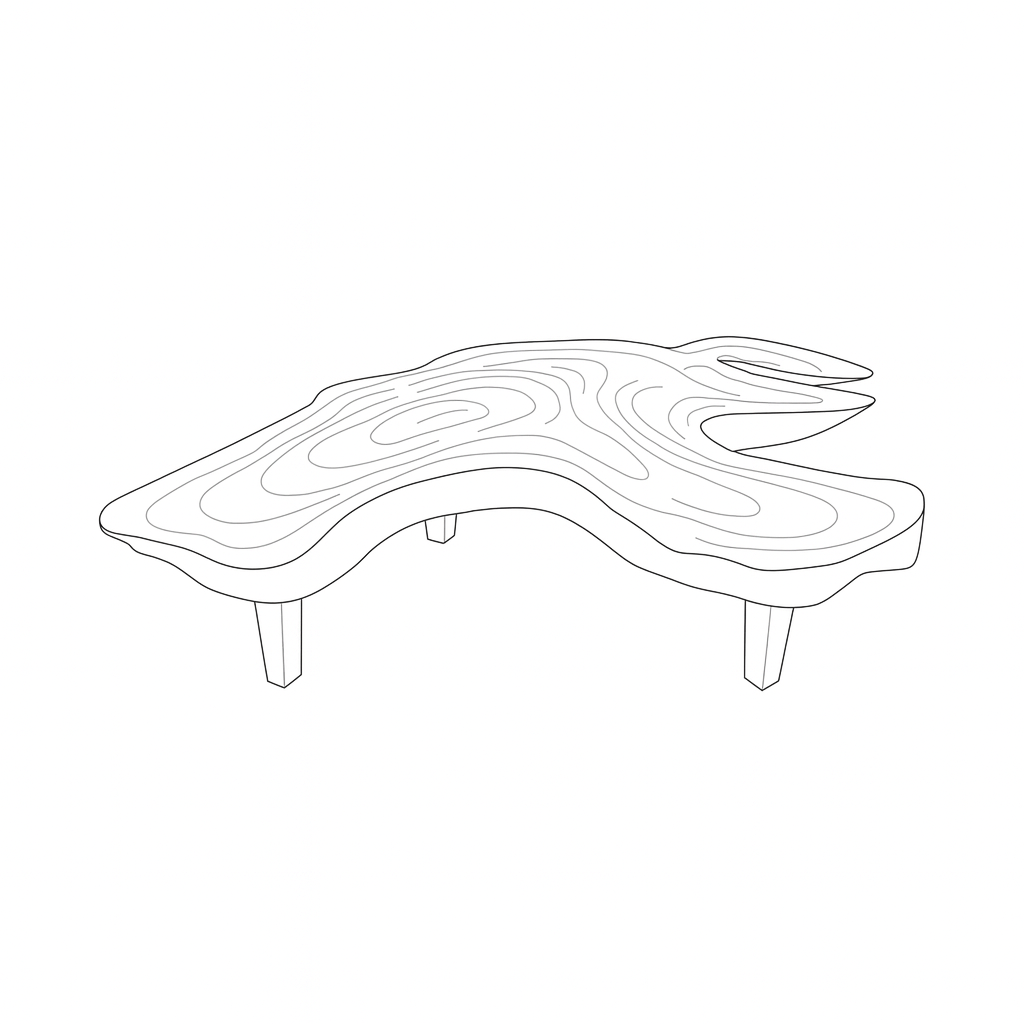 Walnut Burl Oyster Coffee Table